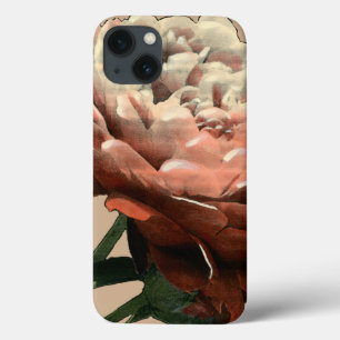 白いアクセントのルビー色の赤いバラ iPhone 13ケース