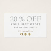 白いアゲー感謝していティー割引カード (裏面)