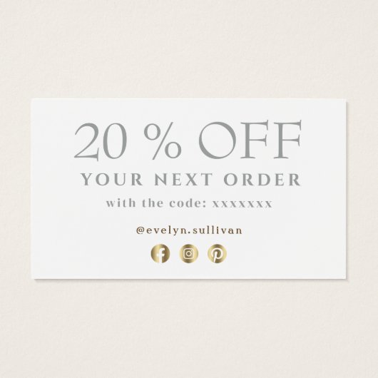 白いアゲー感謝していティー割引カード (裏面)