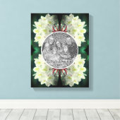 白いアザレアの花のフレーム 自分だけの写真を作ろう キャンバスプリント (インサイチュ (ウッドフロア))