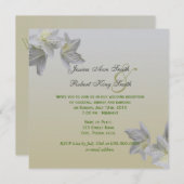 白いアザレアの花の結婚式招待状 招待状 (正面/裏面)