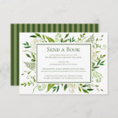 白いアジサイが本を送るバーチャル赤ちゃんシャワー エンクロージャーカード (正面/裏面)