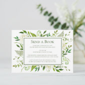 白いアジサイが本を送るバーチャル赤ちゃんシャワー エンクロージャーカード (スタンド正面)