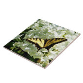 白いアジサイのアゲハチョウ タイル (側面)