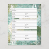 白いアジサイのアドレス帳ページ (裏面)