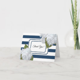 白いアジサイのブライダルはノートの花柄海軍感謝していしています ノートカード