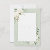 白いアジサイのヴィンテージ結婚式感謝カード サンキューカード (裏面)