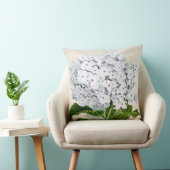 白いアジサイの植物のプリント クッション (椅子)