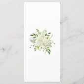 白いアジサイの花の水彩ウェディング メニュー (裏面)