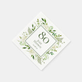 白いアジサイの80歳の誕生日 スタンダードカクテルナプキン (角)