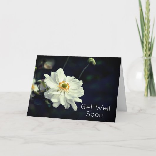 白いアネモネの庭の花々が早く咲く カード (正面)