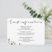 白いアネモネの花の結婚式の情報カード エンクロージャーカード (スタンド正面)