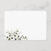 白いアネモネの花の結婚式の情報カード エンクロージャーカード (裏面)