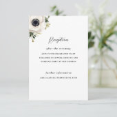 白いアネモネの花の結婚式の招待状 エンクロージャーカード (スタンド正面)