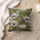 白いアネモネ園のレンチ クッション (ブランケット)