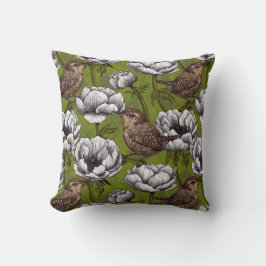 白いアネモネ園のレンチ クッション