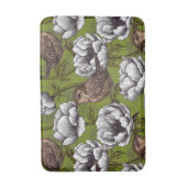 白いアネモネ園のレンチ バスマット (正面縦)