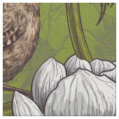 白いアネモネ園のレンチ ファブリック (クローズアップ)