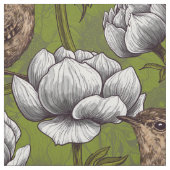 白いアネモネ園のレンチ ファブリック (見本)