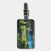 白いアヒルとプール ラゲッジタグ (正面縦)