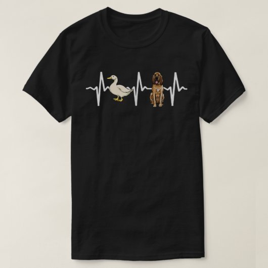 白いアヒルのブラッドハウンドの鼓動犬愛好家  Tシャツ (デザイン正面)