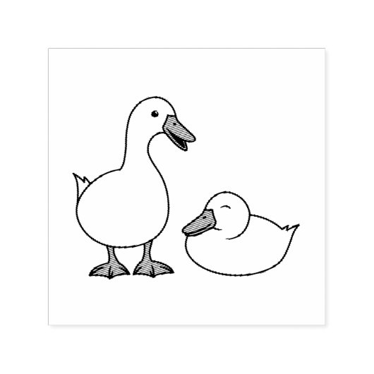 白いアヒル2 セルフインキングスタンプ (デザイン)