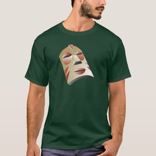 白いアフリカのマスク Tシャツ (正面)
