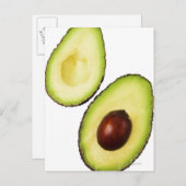 白いアボカドの半分を二つ ポストカード (正面/裏面)
