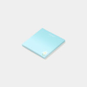 白いアマリリス ライトブルーの背景に一輪 ポストイット (アングル)