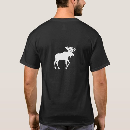 白いアメリカヘラジカ1枚のTシャツ Tシャツ (裏面)