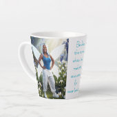 白いアヤメの妖精 カフェラテマグ (左アングル)