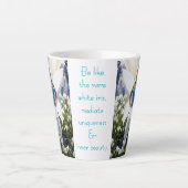 白いアヤメの妖精 カフェラテマグ (正面)