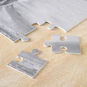 白いアラビアランニング馬の雪 ジグソーパズル (側面)