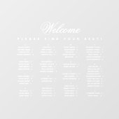 白いアルファベットの座席表（透明） ウィンドウサイン (シート)