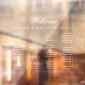 白いアルファベットの座席表（透明） ウィンドウサイン (シート2)