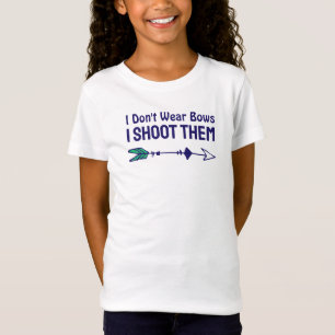 白いアーチェリーの少女アーチャー Tシャツ