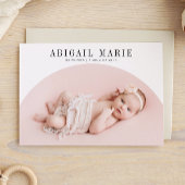 白いアーチ型フレームの誕生発表カード 案内状