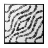 白いアートに黒い斑点のある弦楽器モダン箱 タイル (正面)