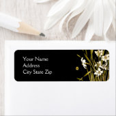 白いアールヌーボーの花 ラベル (インサイチュ)