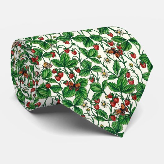 白いイチゴ ネクタイ (ロール)