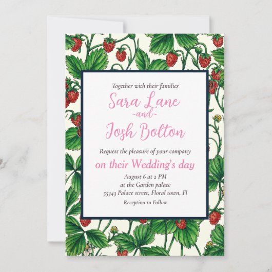 白いイチゴ 招待状 (正面)