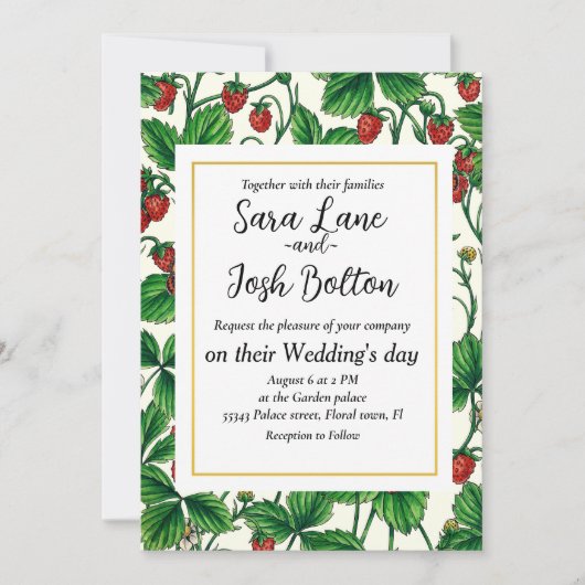 白いイチゴ 招待状 (正面)