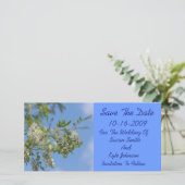 白いイナゴの花結婚式の日付を保存 セーブザデート (スタンド正面)