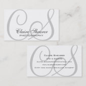 白いイニシャルの名刺 名刺 (正面/裏面)