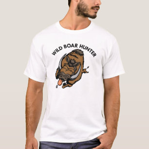 白いイノシシのハンター Tシャツ