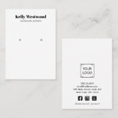 白いイヤリングディスプレイバックロゴソーシャルアイコン 名刺 (正面/裏面)