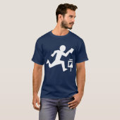白いイラストのオリエンテーリングの少年 Tシャツ (正面フル)