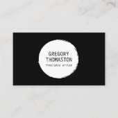 白いインクのブロウサークルのロゴ 名刺 (正面)