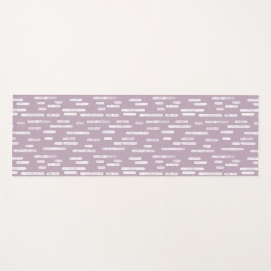 白いインクの丸い線のパターン ヨガマット (正面(横))