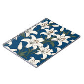 白いイースターユリ模様 ノートブック (左側)